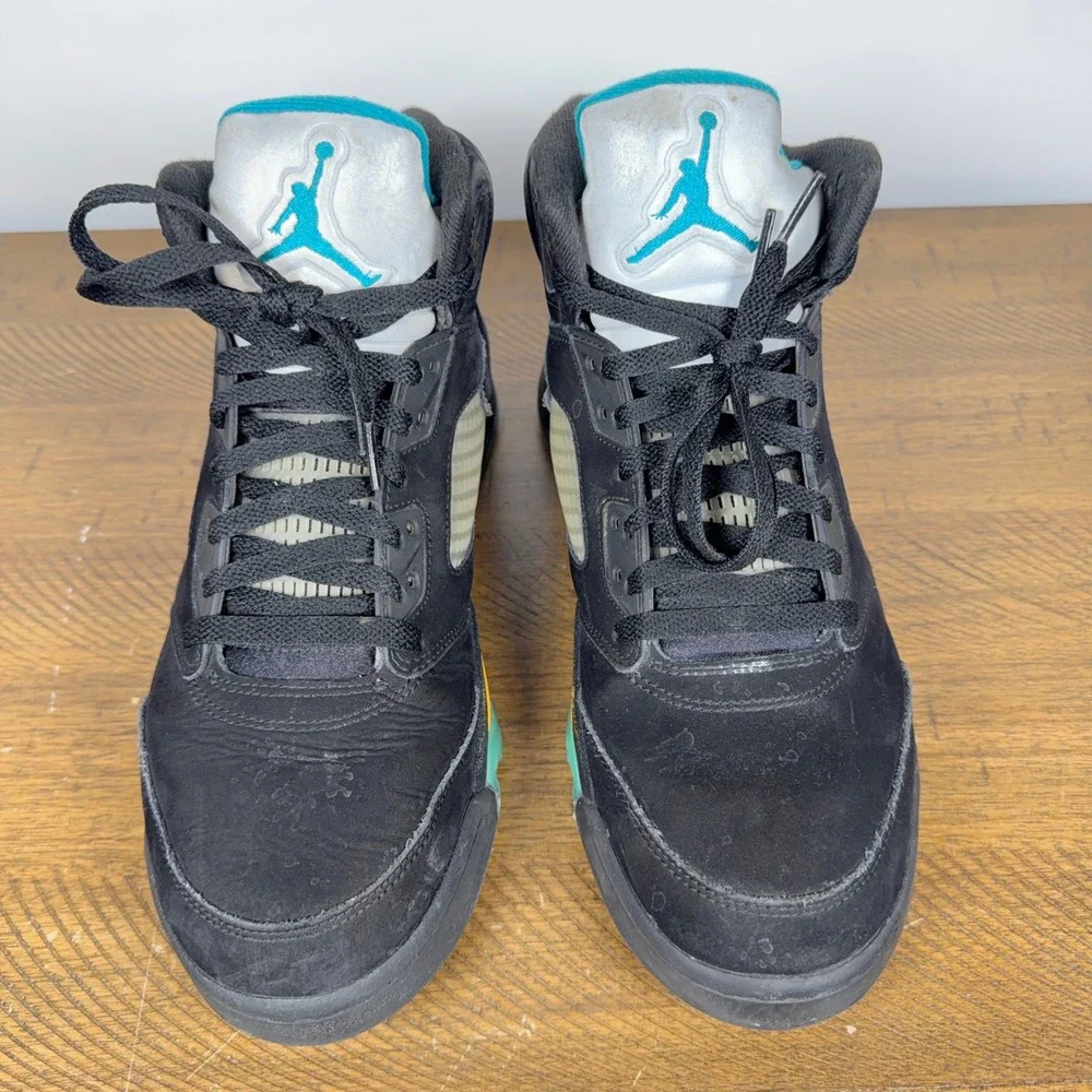 Nike Air Jordan 5 Retro Shoes Mens 11 Black Aqua Basketball Sneakers DD0587-047